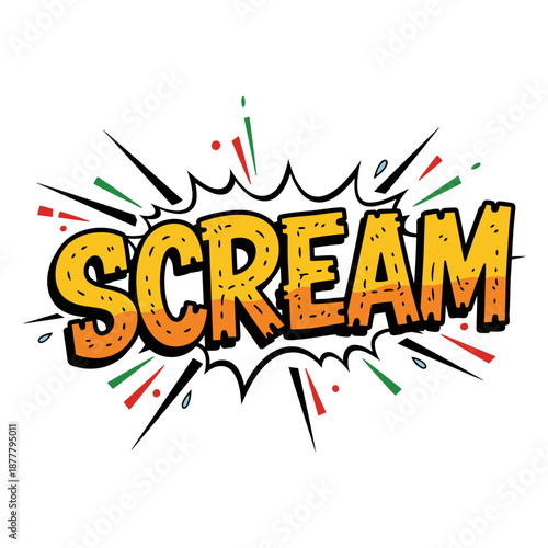 Comic Book Style Scream Word Art.