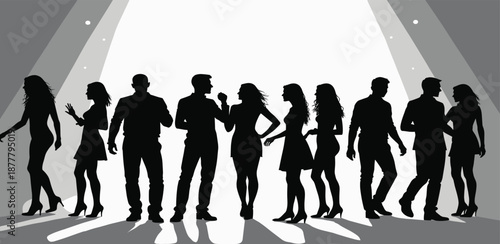 silhouettes of diverse men and women engaged in