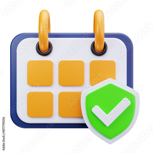 3D Secure Calendar Schedule Protection Icon