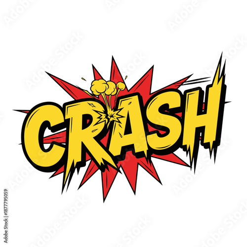 Comic book style CRASH sound effect explosion.