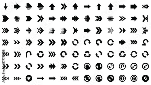 Vector Black Arrows Set – Modern Direction Icons and Cursor Arrows Collection