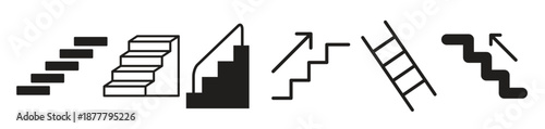 Stairs icon template black color editable. Stairs icon symbol Flat vector illustration for graphic and web design.