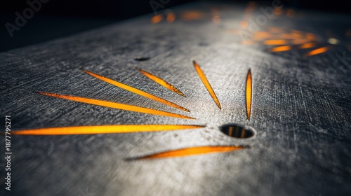 welding. Close-up of heated metal surface with orange glow, highlighting industrial precision and detail. safety posters.