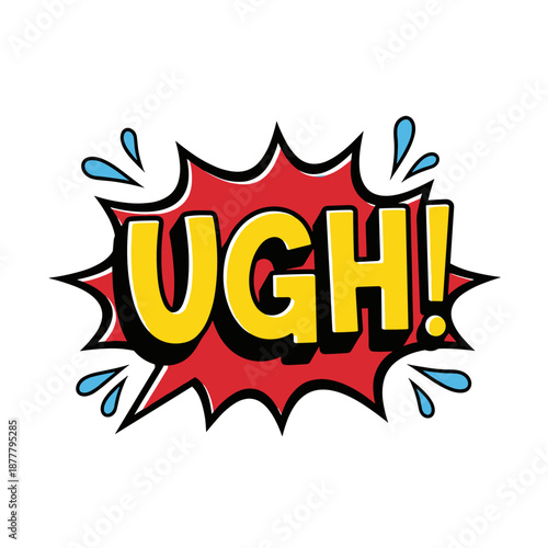 Ugh word comic book speech bubble.