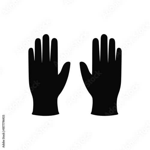 Surgical gloves silhouette vector flat illustration design.