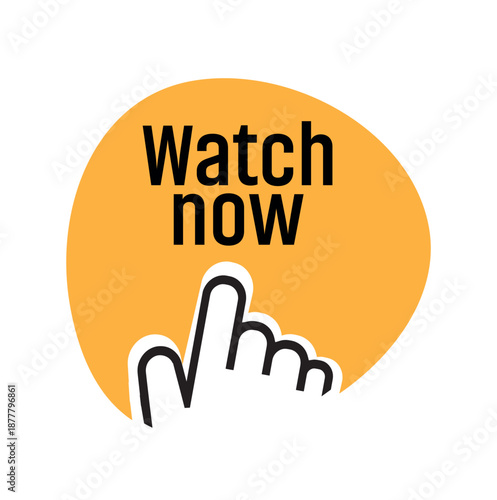 watch now button on white background