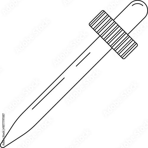 Eye Dropper Outline Icon Illustration on White Background