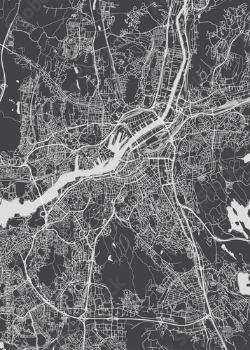 Фотография City map Gothenburg, monochrome detailed plan, vector illustration