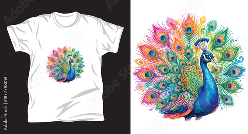 peafowl graphic vector t shirt design print.
