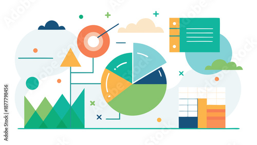 Sustainability Analytics and Business Strategy Dashboard Vector