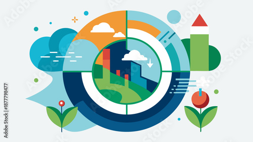 Sustainable City Analytics and Green Urban Development Vector