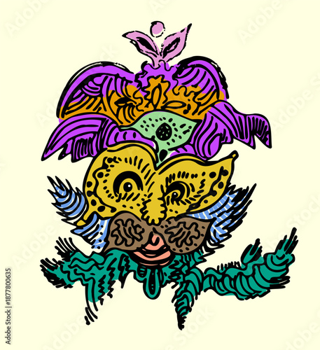 Wallpaper Mural carnival mask, vector image Torontodigital.ca