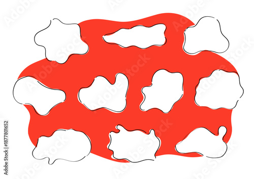 モヤモヤとした形の手書き線フレームセット