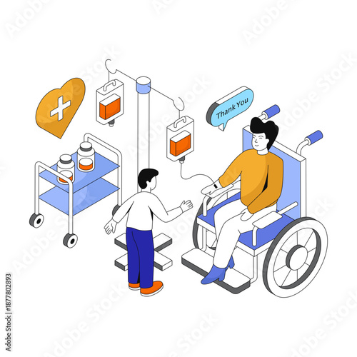 Trendy design illustration of blood donation 