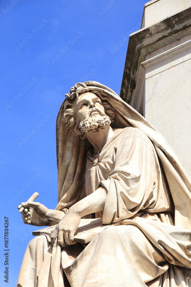 Fototapeta premium White Marble Statue of Isaiah Detail in Rome, Italy