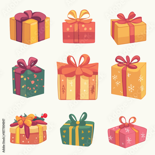 Colorful Gift Boxes for Festive Celebrations and Holidays