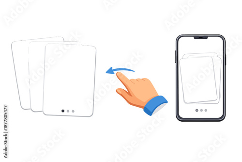 Gesture to Swipe Through Digital Cards on a Smartphone