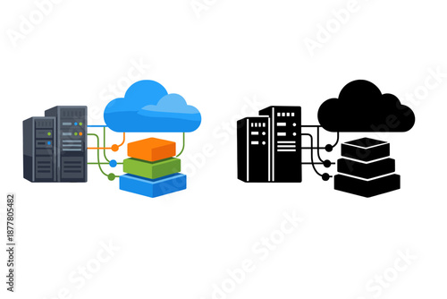 Cloud computing and server infrastructure concept