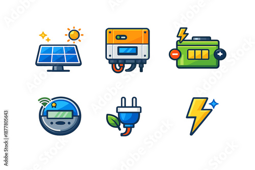 Solar energy icons