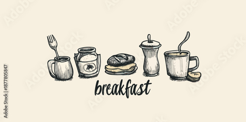 Delicious Breakfast Spread with Coffee and Pastries