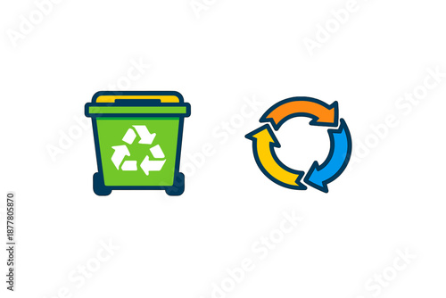 Recycle Bin and Recycling Symbol