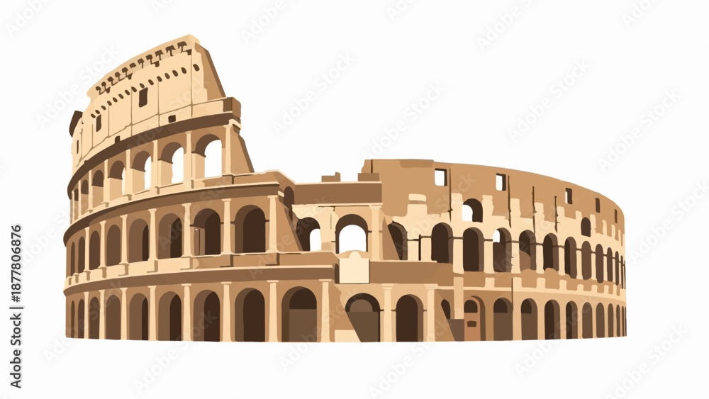 Naklejka premium A stylized, pixelated illustration of the ancient Colosseum amphitheater