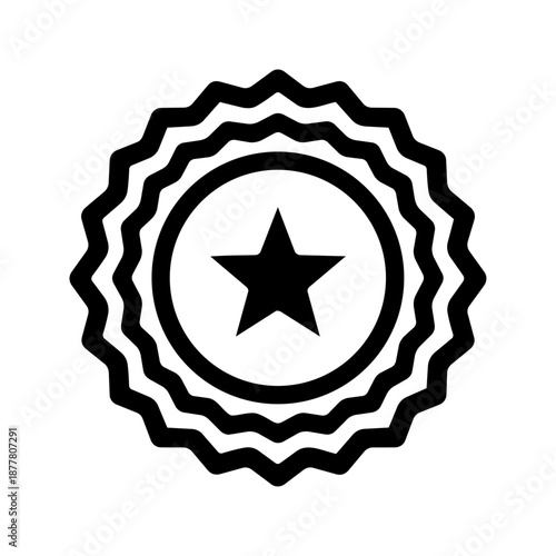Circular seal with a star center representing digital influence, credibility, and standout online presence.
