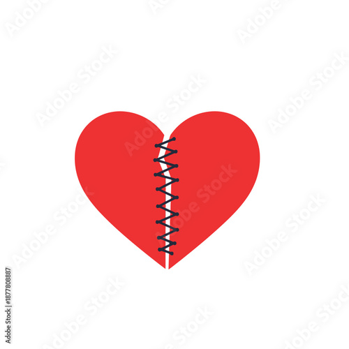 Two red hearts on a white background