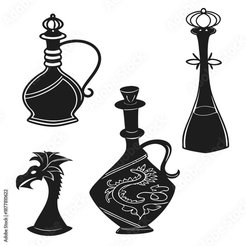 Chess piece silhouettes