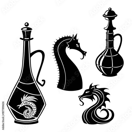 Chess piece silhouettes
