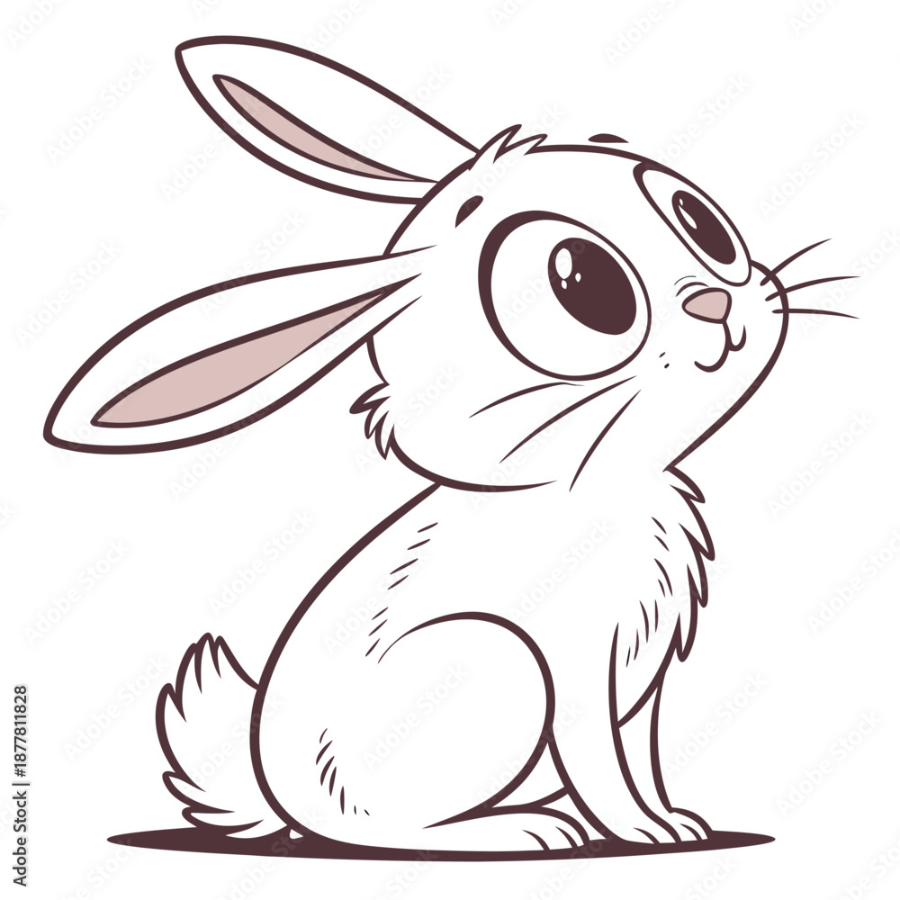 Fototapeta premium Cartoon rabbit sitting