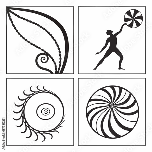 Abstract black and white designs