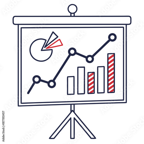 Business presentation with graphs