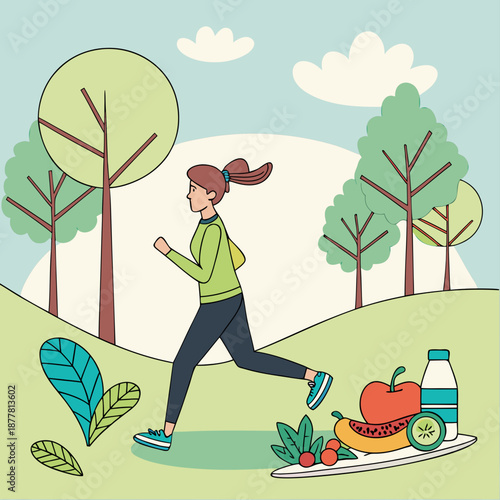 Healthy lifestyle - running and nutrition