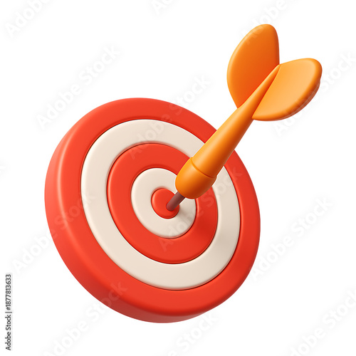 Bullseye Triumph: A dart finds its mark, piercing the very center of the bullseye, symbolizing precision, accuracy, and achievement.