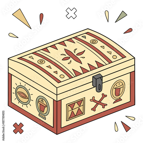 Decorative treasure chest illustration