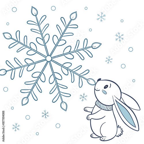 Winter wonderland with bunny