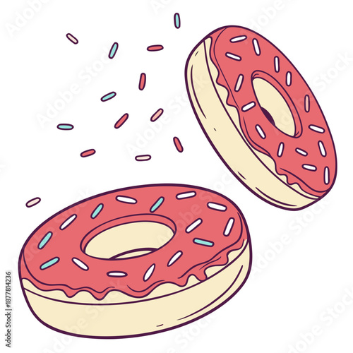 Delicious donuts with sprinkles
