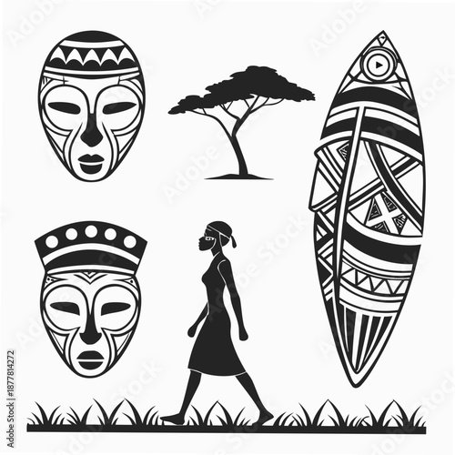African cultural silhouettes