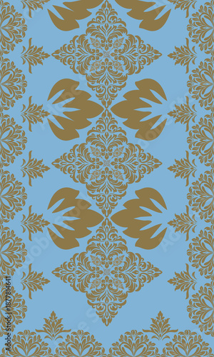 Classic Damask Seamless
Pattern - Vector Illustration for Elegant Textile
Design,Damask,Jacquard loom, Brocade, Satin weave,ethnic, geometric, textile, fabric, motif, retro