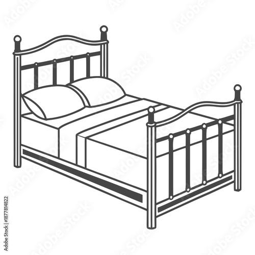 Classic bed with pillows