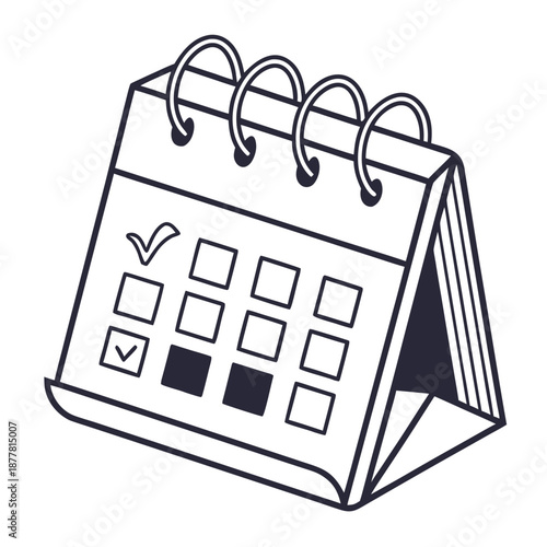Desk calendar with checklist