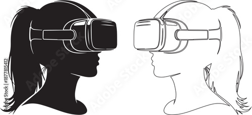 Two individuals engaging in virtual reality experience