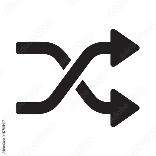 Arrow Shuffle Icon – Flat Vector Illustration for Web & Mobile Apps