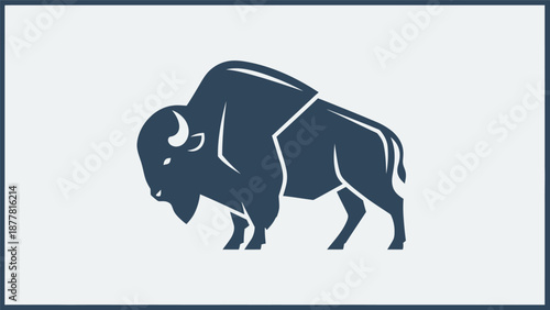 Bison Icon Simple Design Element Illustration.