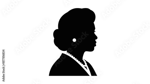 Silhouette of a young girl profile.