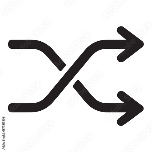 Arrow Shuffle Icon – Flat Vector Illustration for Web & Mobile Apps
