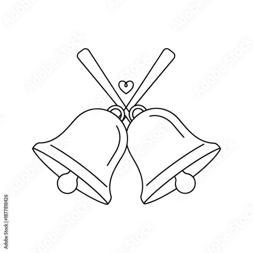 Christmas bell with ribbon decoration isolated on a white background