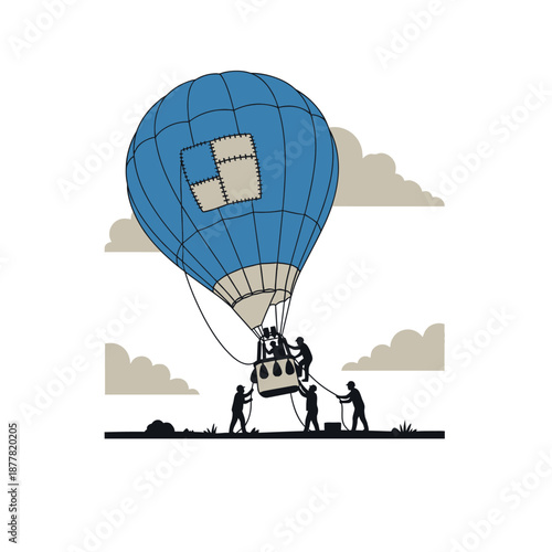 Colorful hot air balloons floating in the sky