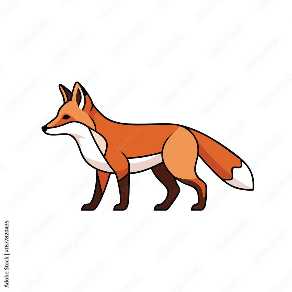 Obraz premium Illustration of a Red Fox Standing